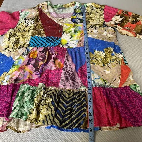 Anthropologie Conditions Apply Multicolor Tunic Top Size Large - Picture 7 of 10